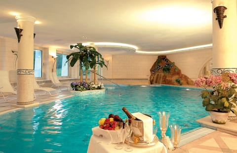 Indoor pool, open 8:00 AM to 8:00 PM, sun loungers