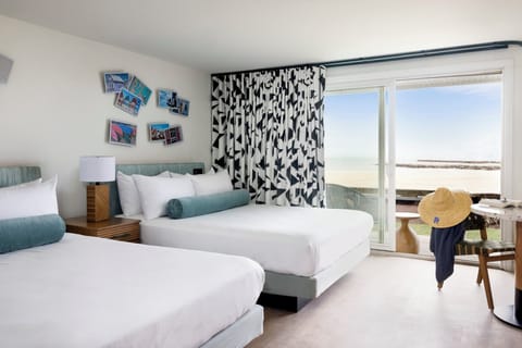 Room, 2 Queen Beds, Oceanfront | In-room safe, desk, laptop workspace, blackout drapes