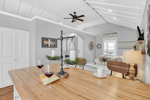 Additional seating for two at the kitchen island.