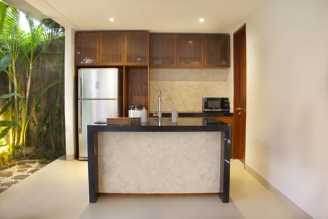 Premier Villa, 3 Bedrooms, Private Pool | Private kitchen | Full-size fridge, microwave, stovetop, coffee/tea maker