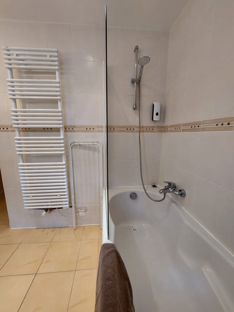 Triple Room (Chez Flora) | Bathroom | Hair dryer, towels