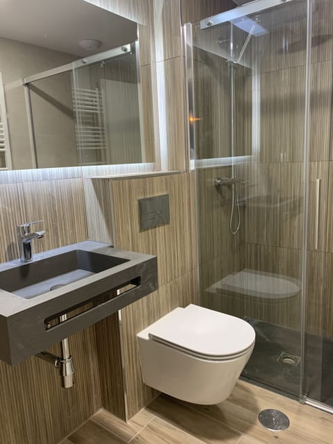 Suite, Terrace | Bathroom | Shower, hair dryer, towels, soap