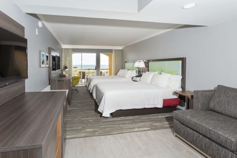 Family Room, 2 Queen Beds, Non Smoking (Beach Side) | In-room safe, desk, blackout drapes, iron/ironing board