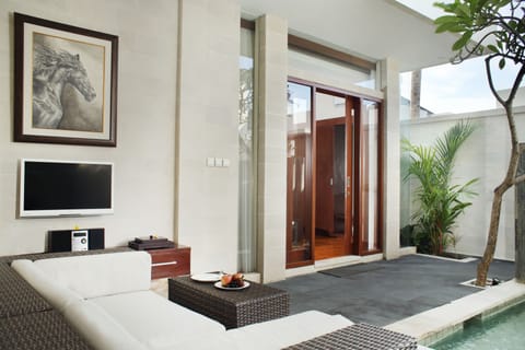 Villa, 1 Bedroom, Private Pool | Living room | Plasma TV