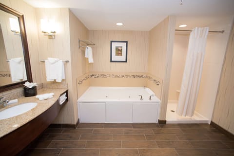 King 2 Room Larger Suite | Bathroom | Combined shower/tub, free toiletries, hair dryer, towels