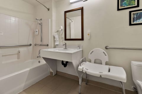 Room, 2 Queen Beds, Accessible, Non Smoking | Bathroom | Combined shower/tub, free toiletries, hair dryer, towels