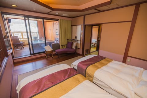 Japanese Western Suite with Open Air Bath | In-room safe, iron/ironing board, free WiFi, bed sheets
