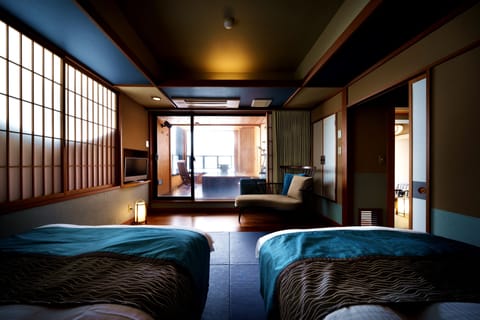 Japanese Western Suite with Open Air Bath | In-room safe, iron/ironing board, free WiFi, bed sheets