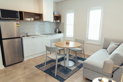 One Bedroom Apartment | Private kitchen | Full-size fridge, electric kettle