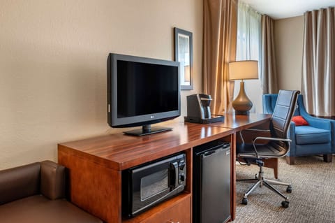 Suite, 1 King Bed, Accessible, Non Smoking (Hearing Accessible) | Down comforters, desk, laptop workspace, blackout drapes