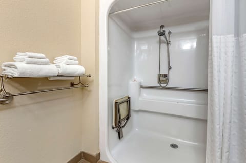 Standard Room, 1 King Bed, Accessible, Non Smoking (Roll-In Shower) | Bathroom | Combined shower/tub, free toiletries, hair dryer, towels