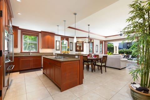 Spacious kitchen with large island, lots of storage.