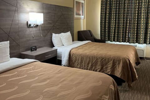 Standard Room, 2 Queen Beds, Non Smoking | Premium bedding, in-room safe, laptop workspace, iron/ironing board