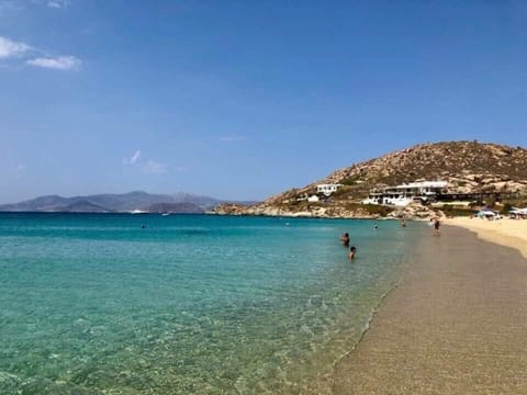 Beach nearby, white sand, sun loungers, beach umbrellas