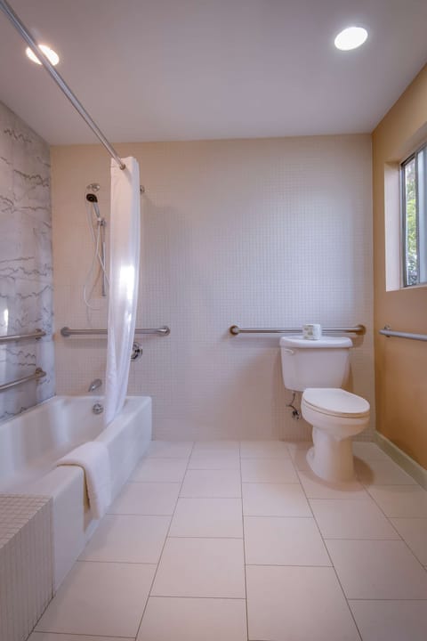 Standard Room, 1 Queen Bed, Accessible, Bathtub | Bathroom | Eco-friendly toiletries, hair dryer, towels, soap