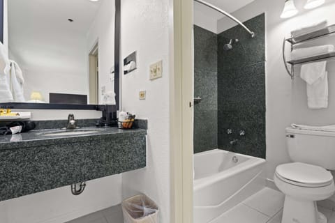 Suite, 1 King Bed, Non Smoking, Jetted Tub | Bathroom | Combined shower/tub, free toiletries, hair dryer, towels