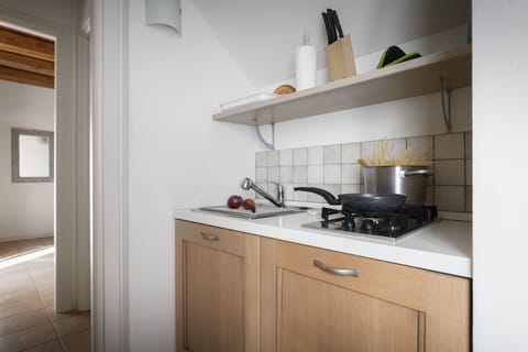 Standard Apartment, 1 Bedroom, Pool View, Poolside (Il Portico) | Private kitchenette | Fridge, microwave, stovetop, coffee/tea maker