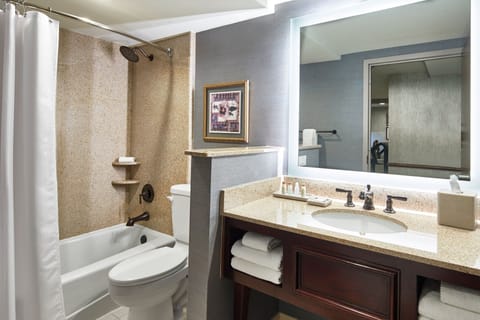 Deluxe Room, 1 King Bed | Bathroom | Combined shower/tub, eco-friendly toiletries, hair dryer, towels