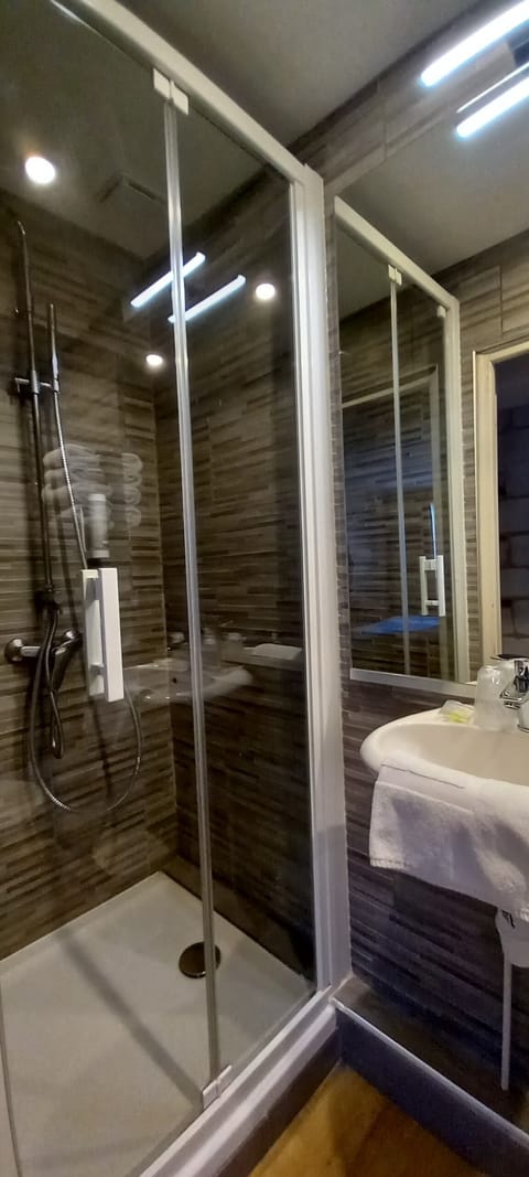 Standard Double Room (Hôtel) | Bathroom | Shower, free toiletries, hair dryer, towels