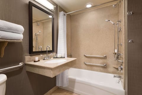 Suite, Accessible, Non Smoking | Bathroom | Designer toiletries, hair dryer, towels