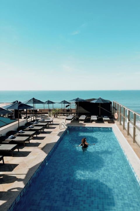 Outdoor pool, free cabanas, pool umbrellas