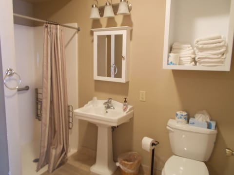 Suite, 2 Queen Beds | Bathroom | Combined shower/tub, designer toiletries, towels, soap