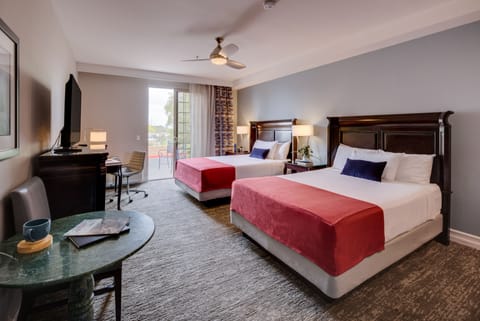 Room, 2 Queen Beds, Patio | Premium bedding, down comforters, pillowtop beds, in-room safe