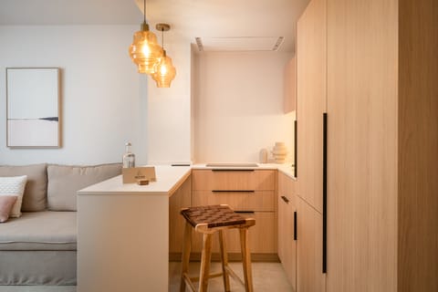 City Studio | Private kitchen | Full-size fridge, microwave, stovetop, coffee/tea maker