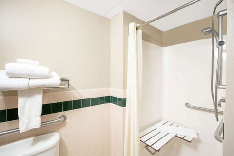 Room, 1 King Bed, Accessible, Non Smoking | Bathroom | Combined shower/tub, deep soaking tub, free toiletries, hair dryer