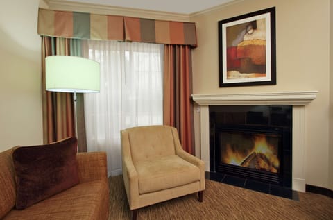 Premium Suite, 1 Bedroom, Fireplace | Living area | 37-inch LCD TV with digital channels, TV, MP3 dock