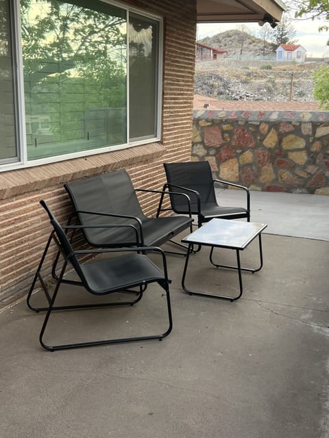 Outdoor furniture on front patio