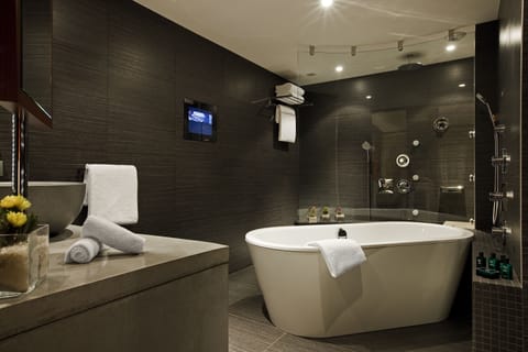 Suite, 1 King Bed (Opera Suite) | Bathroom | Free toiletries, hair dryer, bathrobes, slippers