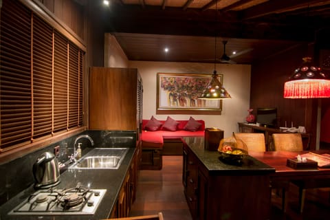 Villa, 1 Bedroom, Private Pool | Private kitchenette | Full-size fridge, microwave, dishwasher, coffee/tea maker