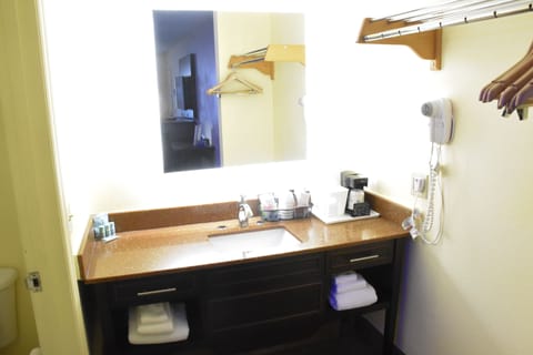 Suite, 1 King Bed, Non Smoking, Hot Tub | Bathroom | Combined shower/tub, free toiletries, hair dryer, towels