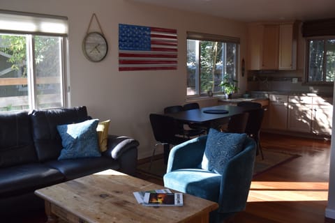 Downstairs living room and dining table