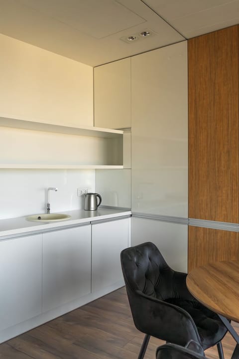 Deluxe Apartment | Private kitchenette | Full-size fridge, microwave, oven, stovetop