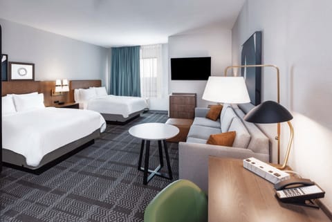 Studio Suite, 2 Queen Beds | Desk, laptop workspace, free WiFi, bed sheets