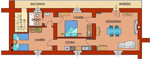 Family Apartment, 2 Bedrooms (PA1) | Floor plan