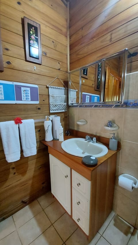 Deluxe Cabin, Terrace, Garden Area | Bathroom | Combined shower/tub, hair dryer, bidet, towels