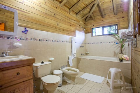 Standard Cabin, Terrace, Garden Area | Bathroom | Combined shower/tub, hair dryer, bidet, towels