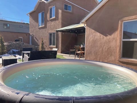 Private hot tub in spacious gated courtyard