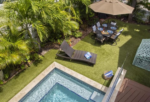 Private pool and backyard