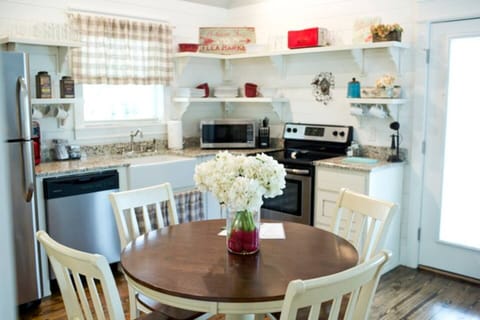 Dinette in Farmhouse kitchen of Arkansas cabin