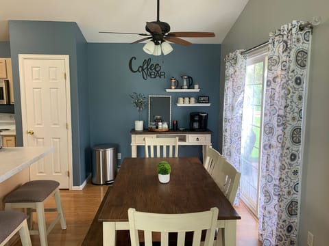 Dining room, coffee bar, and bar seating