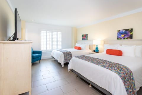 Deluxe Room, 2 Queen Beds, Ocean View | In-room safe, desk, blackout drapes, iron/ironing board