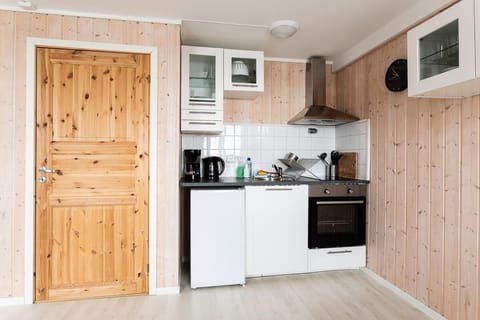 Apartment, 1 Bedroom | Private kitchen | Fridge, stovetop, coffee/tea maker, electric kettle