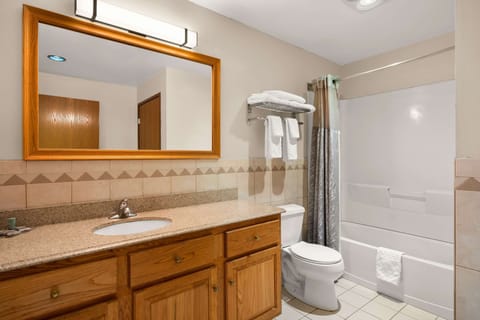 Suite, 1 King Bed, Non Smoking, Jetted Tub | Bathroom | Free toiletries, hair dryer, towels