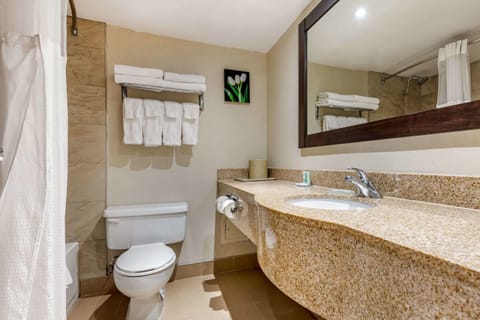 Standard Room, 2 Queen Beds, Non Smoking | Bathroom | Free toiletries, hair dryer, towels