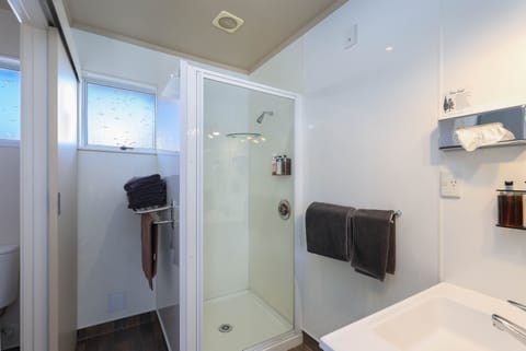 Studio | Bathroom | Shower, free toiletries, hair dryer, towels