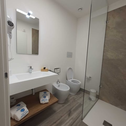 Double Room with Balcony at First Floor | Bathroom | Shower, rainfall showerhead, hair dryer, bidet